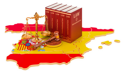 Law and justice in Spain concept, 3D rendering