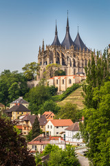 Fototapeta na wymiar The Cathedral of St Barbara in Kutna Hora, Czech Republic, Europe. UNESCO World Heritage Site