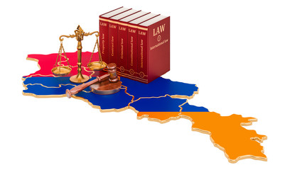 Law and justice in Armenia concept, 3D rendering