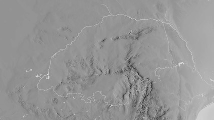 Limpopo, South Africa - outlined. Grayscale