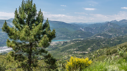 Obraz premium Panorama et payasages depuis le Mont Cima près de Nice Landscape of Mont Cima in South of France