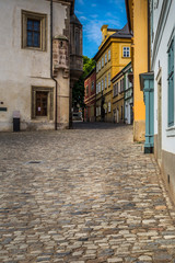 morning in picturesque historic city. Historic houses and streets in the center of Kutna Hora in the Czech Republic, Europe. UNESCO World Heritage Site.