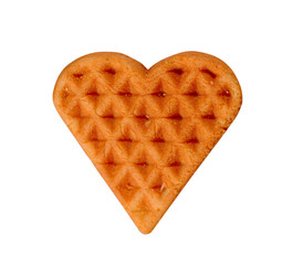 Heart shaped waffle isolate on white background