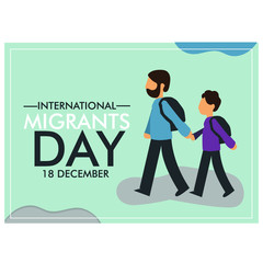 vector illustration for international migrants day background. banner, poster