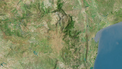 Mpumalanga, South Africa - outlined. Satellite