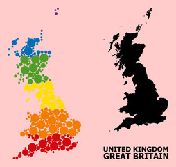 Rainbow Collage Map of Great Britain for LGBT