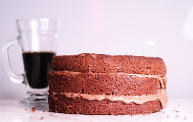 cake overflowing chocolate for a snack