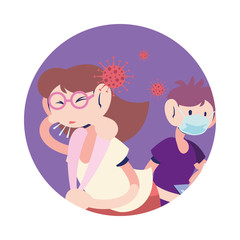 doctor with mask treating sick coronavirus