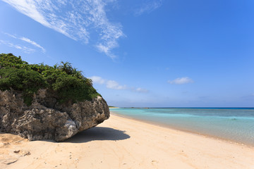 ニシ浜・日本最南端、沖縄県波照間島