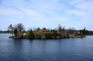 Thousand Islands area of Saint Lawrence River in the board of USA and Canada