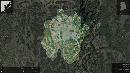 Daejeon, South Korea - composition. Satellite