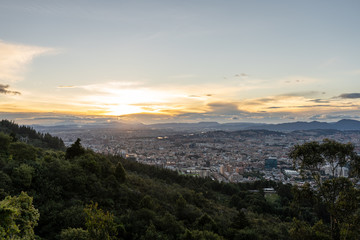 beautiful sunset in Bogota, Colombia