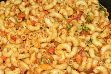 Penne pasta in tomato sauce.