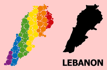 Spectrum Collage Map of Lebanon for LGBT
