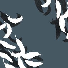 羽根をデザインした背景素材
