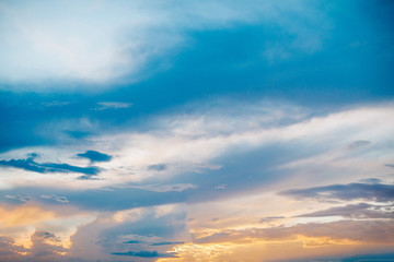blue sky with clouds. Sky background. Sunset. Clouds. 
