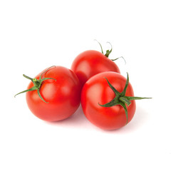 Ripe cherry tomatoes isolated on white background