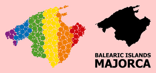 Obraz premium Spectrum Pattern Map of Majorca for LGBT