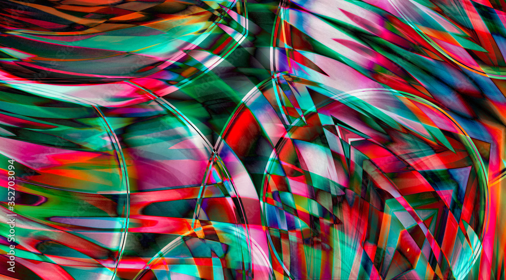 Aufkleber ethnic abstract with multicolored splashes swirls and circles