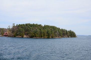 Thousand Islands area of Saint Lawrence River in the board of USA and Canada
