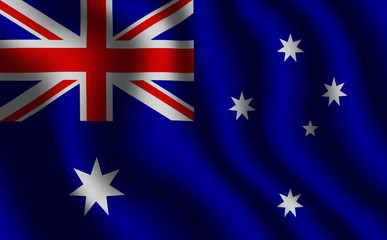 Image of the waving flag Australia.	