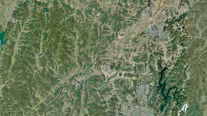 Sejong, South Korea - outlined. Satellite