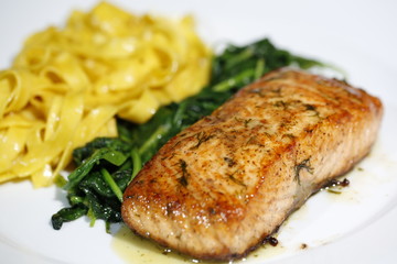 grilled salmon steak