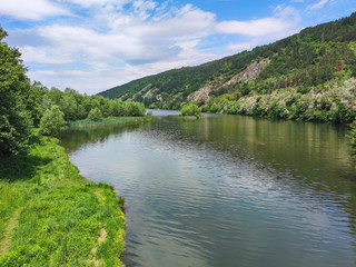 Fototapeta na wymiar Spring Landscape of Iskar River near Pancharevo lake, Bulgaria