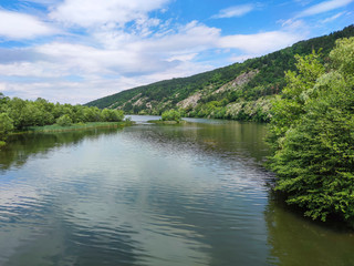 Fototapeta premium Spring Landscape of Iskar River near Pancharevo lake, Bulgaria