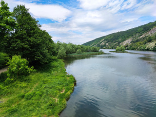 Fototapeta na wymiar Spring Landscape of Iskar River near Pancharevo lake, Bulgaria