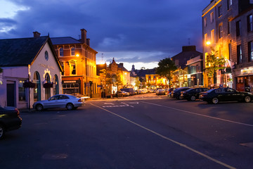 Fototapeta na wymiar Small Quaint Town at Night