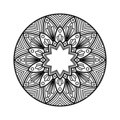 mandala art vector isolated on white background. can be used for coloring book page, henna, tattoo, decoration. ornament pattern design.