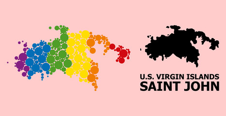 Spectrum Collage Map of Saint John Island for LGBT