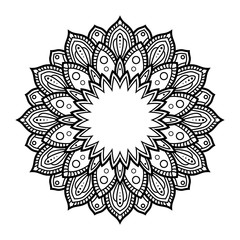 mandala art vector. decorative circular flower pattern, can be used for henna, tattoo, coloring book page.