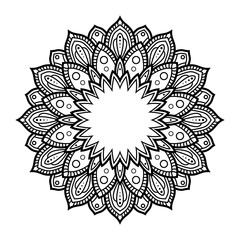 mandala art vector. decorative circular flower pattern, can be used for henna, tattoo, coloring book page.