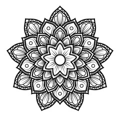 mandala art design vector, flower circular pattern, can be used for decoration, coloring book page, henna, tattoo.