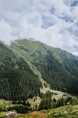 Fototapeta na wymiar Colorful mountain scenes from the Carpathians of Romania.