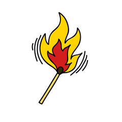 match doodle icon, vector illustration