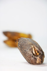 rotten banana white background