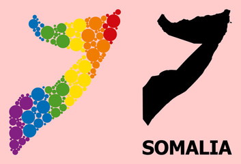 Rainbow Mosaic Map of Somalia for LGBT