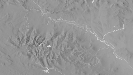 La Rioja, Spain - outlined. Grayscale