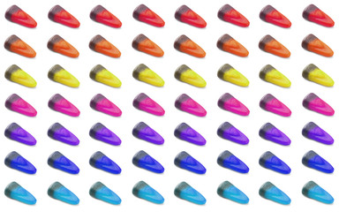 Set of yummy jelly candy corns on white background
