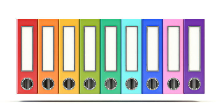 Multi colored office folders 3D