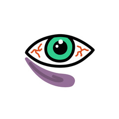 black eye doodle icon, vector illustration