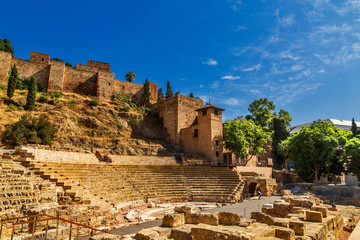 Roman amphitheatre ruins in Malaga