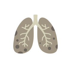 damaged lungs icon vector illustration