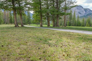 Springtime at the Banff Springs Golf Course in Banff National Park, Canada