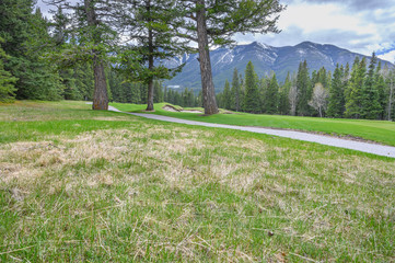 Springtime at the Banff Springs Golf Course in Banff National Park, Canada