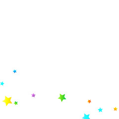 Rainbow Festive Confetti. Carnival Star Falling.