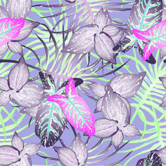 Tropical Leaf Modern Motif. Jungle Print. Foliage Summer
